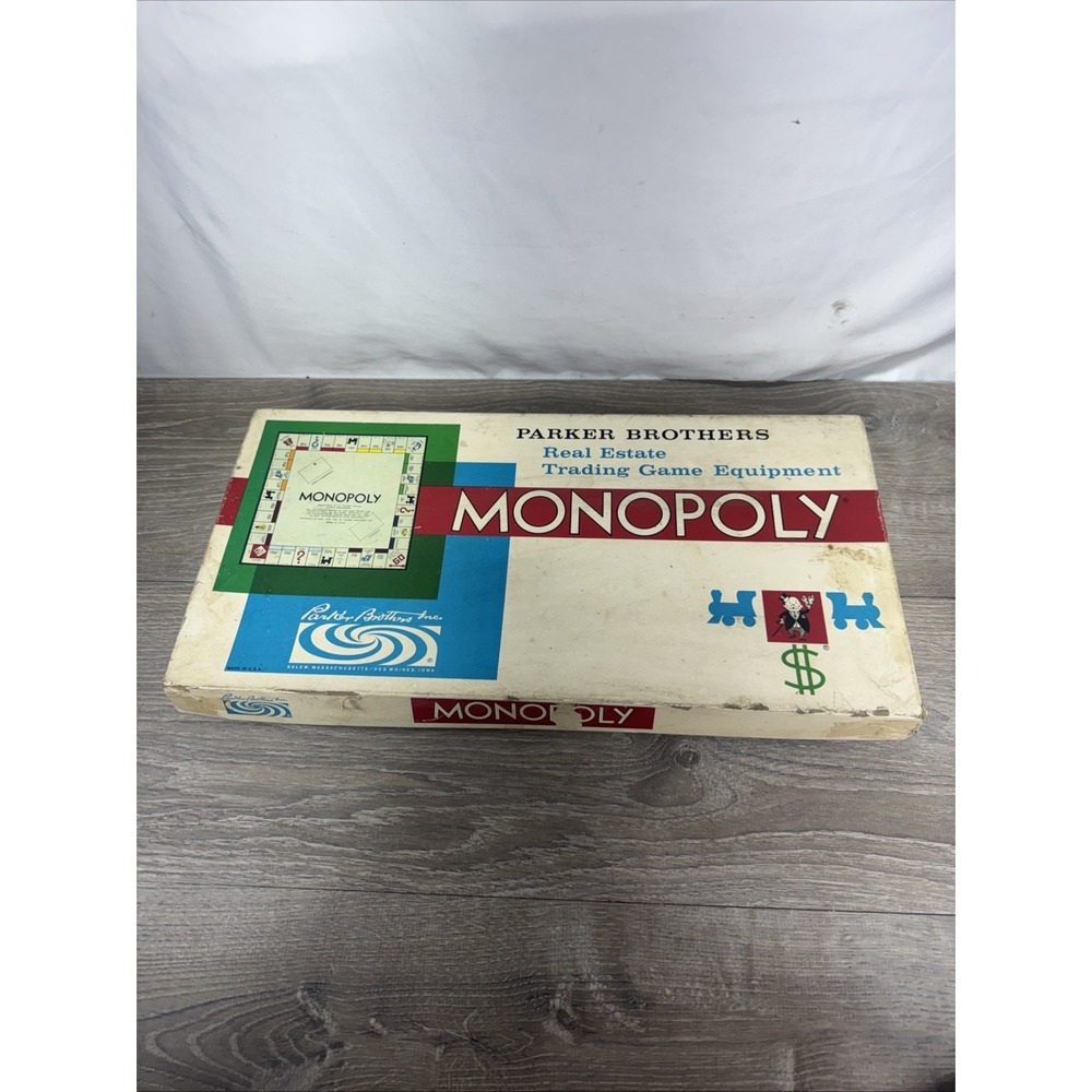 Vintage Parker Brothers Monopoly 1961 USA Salem Massachusetts Game Board Rare!